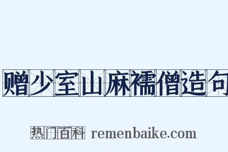 赠少室山麻襦僧造句是什么意思的图片